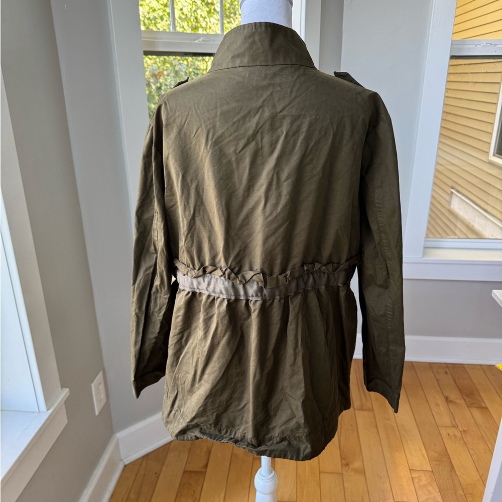 Simply Vera Vera Wang Olive Green Trench Coat Anorak Utility Jacket Petite XL - Picture 4 of 9